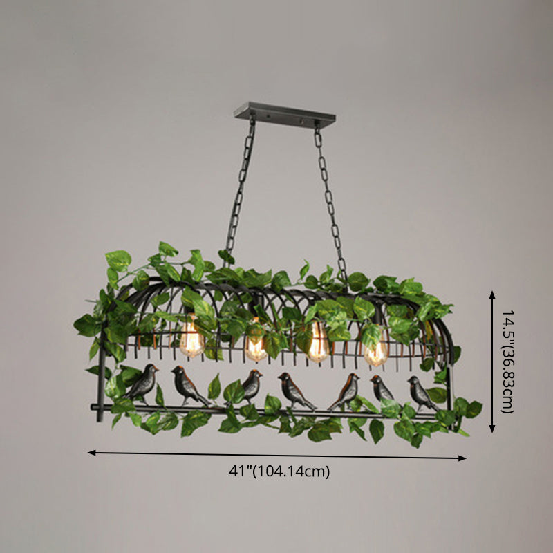 Island Pendant Light Industrial Metal Hanging Lamp in Black Clearhalo 'Ceiling Lights' 'Island Lights' Lighting' 2549111