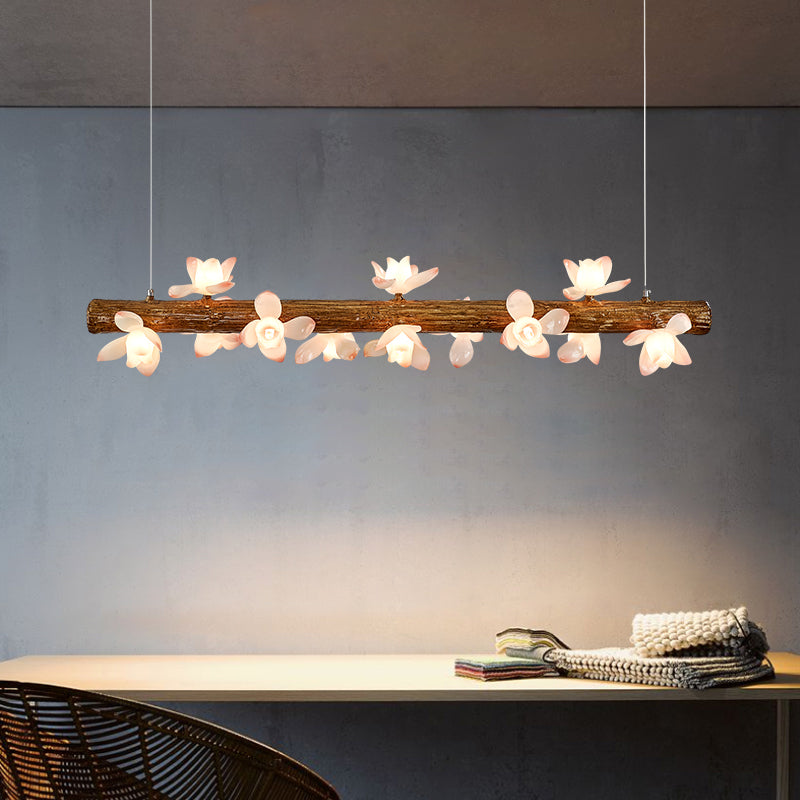 Island Pendant Modern Linear Metal Hanging Lamp in Brown Clearhalo 'Ceiling Lights' 'Island Lights' Lighting' 2549123