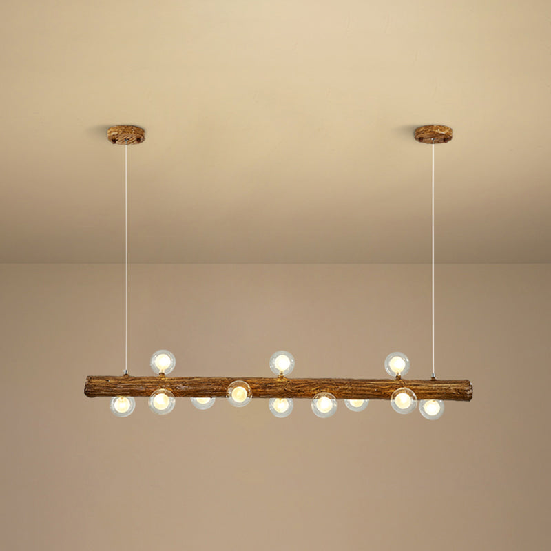 Island Pendant Modern Linear Metal Hanging Lamp in Brown 12 Brown Bubble Clearhalo 'Ceiling Lights' 'Island Lights' Lighting' 2549125