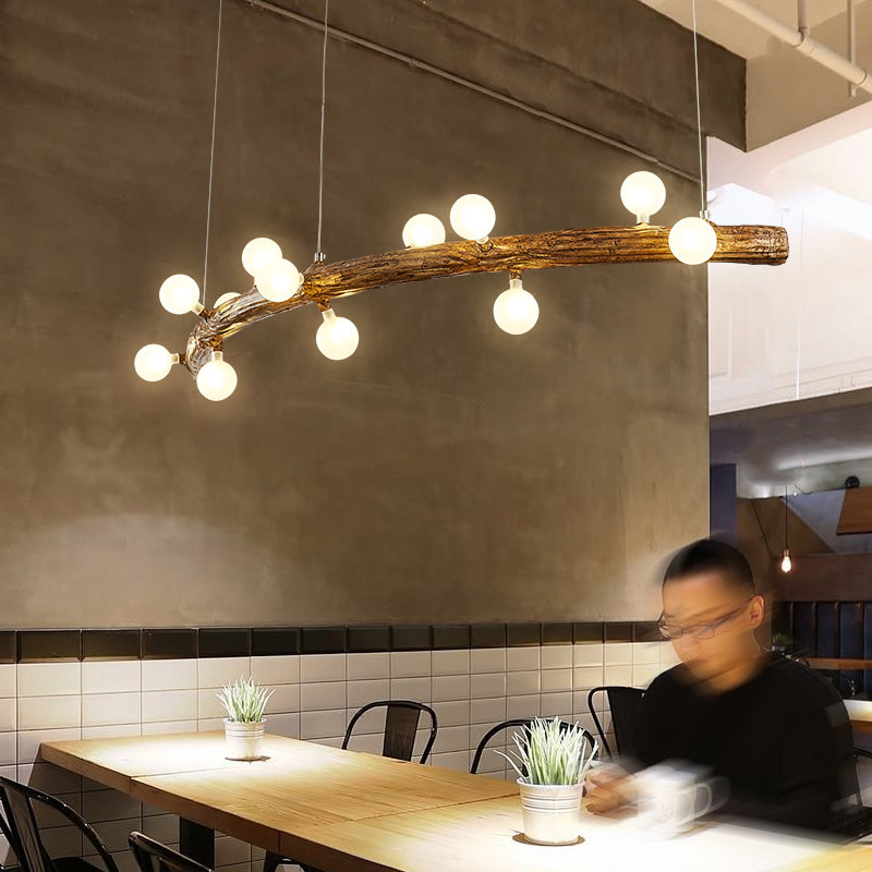 Island Pendant Modern Linear Metal Hanging Lamp in Brown Clearhalo 'Ceiling Lights' 'Island Lights' Lighting' 2549126