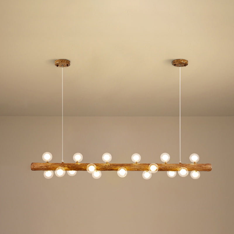 Island Pendant Modern Linear Metal Hanging Lamp in Brown 18 Brown Globe Clearhalo 'Ceiling Lights' 'Island Lights' Lighting' 2549127