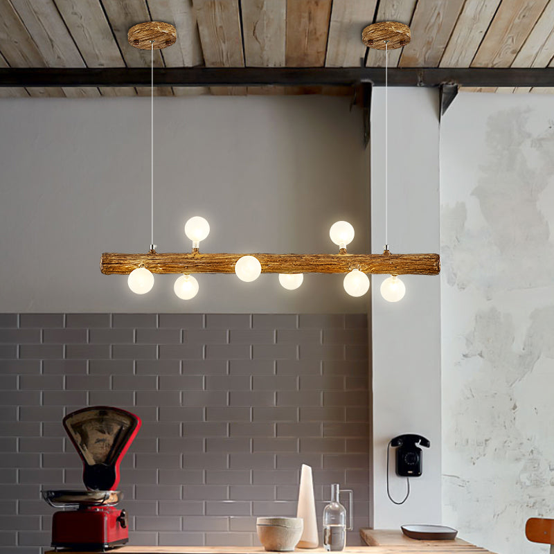 Island Pendant Modern Linear Metal Hanging Lamp in Brown Clearhalo 'Ceiling Lights' 'Island Lights' Lighting' 2549128