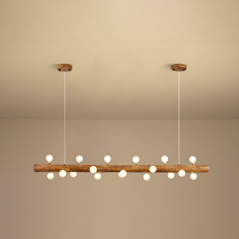 Island Pendant Modern Linear Metal Hanging Lamp in Brown 18 Brown Bubble Clearhalo 'Ceiling Lights' 'Island Lights' Lighting' 2549136