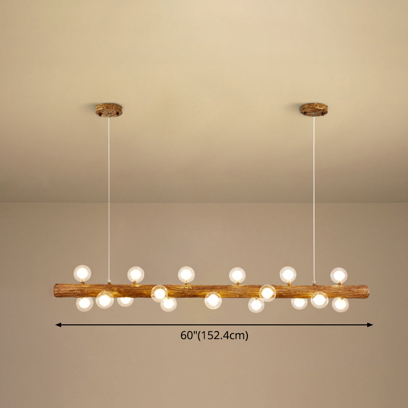 Island Pendant Modern Linear Metal Hanging Lamp in Brown Clearhalo 'Ceiling Lights' 'Island Lights' Lighting' 2549137