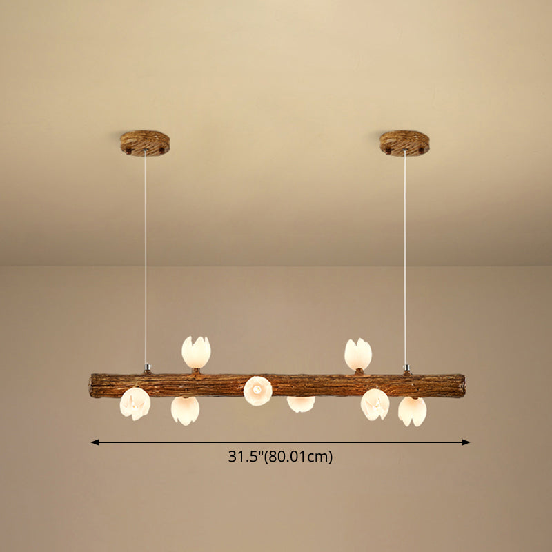 Island Pendant Modern Linear Metal Hanging Lamp in Brown Clearhalo 'Ceiling Lights' 'Island Lights' Lighting' 2549138