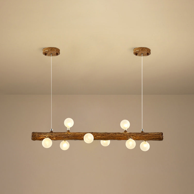Island Pendant Modern Linear Metal Hanging Lamp in Brown 8 Brown Globe Clearhalo 'Ceiling Lights' 'Island Lights' Lighting' 2549139