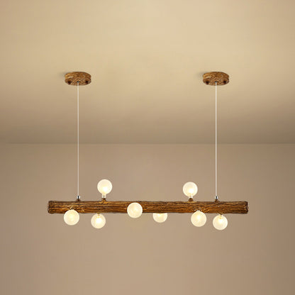 Island Pendant Modern Linear Metal Hanging Lamp in Brown 8 Brown Globe Clearhalo 'Ceiling Lights' 'Island Lights' Lighting' 2549139