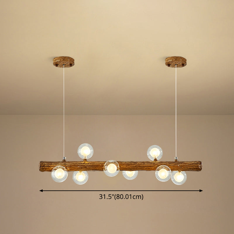 Island Pendant Modern Linear Metal Hanging Lamp in Brown Clearhalo 'Ceiling Lights' 'Island Lights' Lighting' 2549140