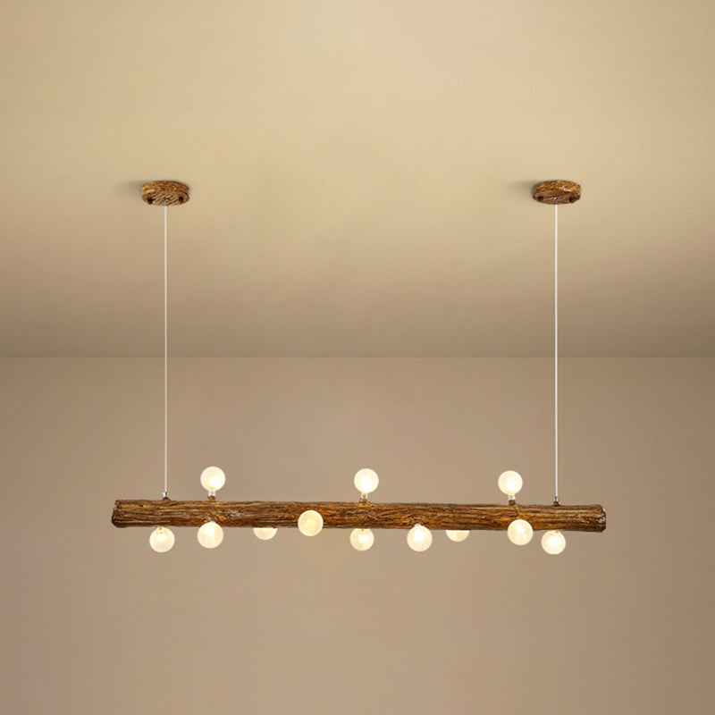 Island Pendant Modern Linear Metal Hanging Lamp in Brown 12 Brown Globe Clearhalo 'Ceiling Lights' 'Island Lights' Lighting' 2549141