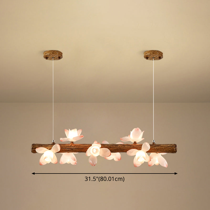 Island Pendant Modern Linear Metal Hanging Lamp in Brown Clearhalo 'Ceiling Lights' 'Island Lights' Lighting' 2549142
