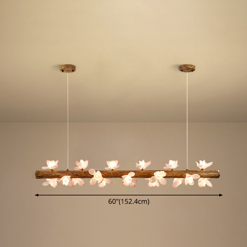 Island Pendant Modern Linear Metal Hanging Lamp in Brown Clearhalo 'Ceiling Lights' 'Island Lights' Lighting' 2549145