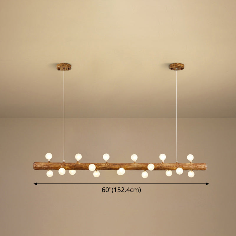 Island Pendant Modern Linear Metal Hanging Lamp in Brown Clearhalo 'Ceiling Lights' 'Island Lights' Lighting' 2549146