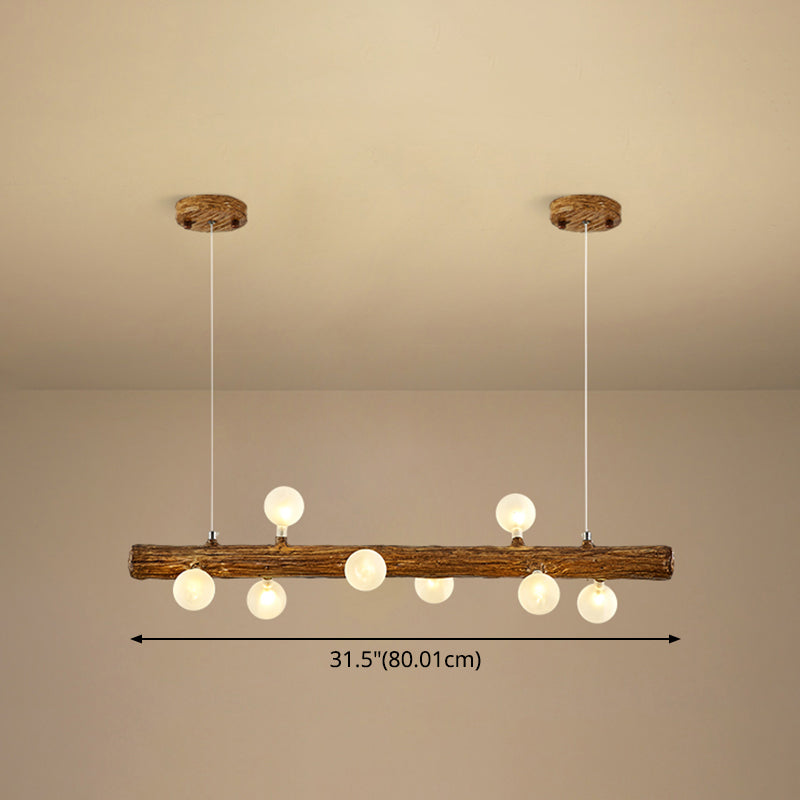 Island Pendant Modern Linear Metal Hanging Lamp in Brown Clearhalo 'Ceiling Lights' 'Island Lights' Lighting' 2549147