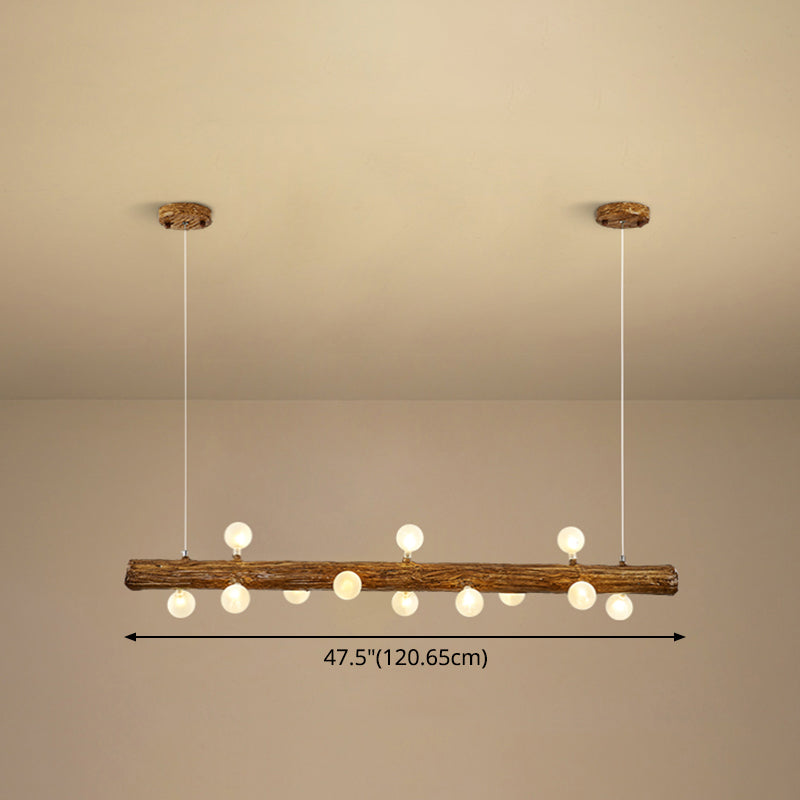 Island Pendant Modern Linear Metal Hanging Lamp in Brown Clearhalo 'Ceiling Lights' 'Island Lights' Lighting' 2549148