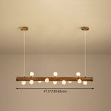 Island Pendant Modern Linear Metal Hanging Lamp in Brown Clearhalo 'Ceiling Lights' 'Island Lights' Lighting' 2549149
