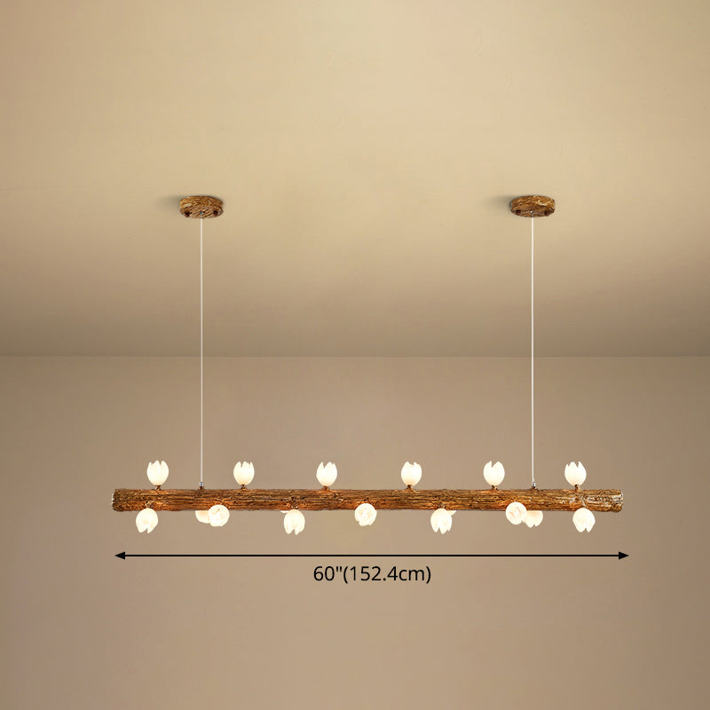 Island Pendant Modern Linear Metal Hanging Lamp in Brown Clearhalo 'Ceiling Lights' 'Island Lights' Lighting' 2549150