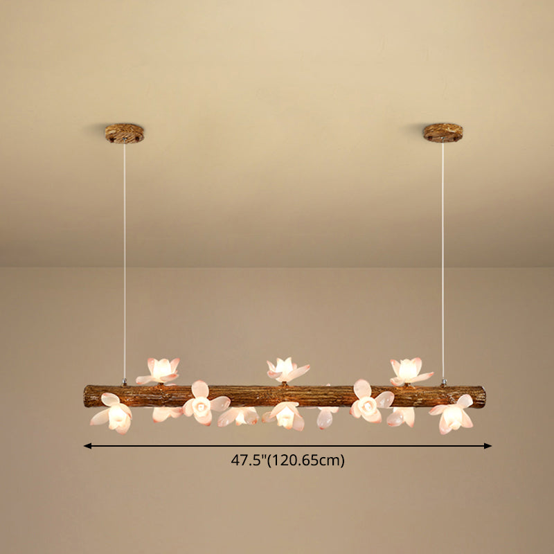 Island Pendant Modern Linear Metal Hanging Lamp in Brown Clearhalo 'Ceiling Lights' 'Island Lights' Lighting' 2549151