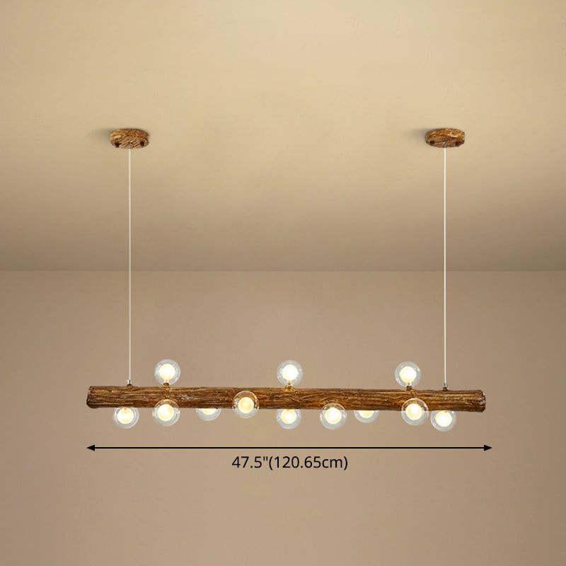 Island Pendant Modern Linear Metal Hanging Lamp in Brown Clearhalo 'Ceiling Lights' 'Island Lights' Lighting' 2549152