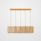 Rectangle Island Pendant Asian Wood Pendant Lighting in Natural Wood 5 Wood Clearhalo 'Ceiling Lights' 'Island Lights' Lighting' 2549166