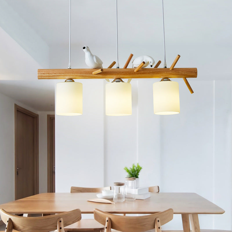 Island Pendant Light Modern Milk Frosted Glass Lampshade Island Pendant for Dining Room Clearhalo 'Ceiling Lights' 'Island Lights' Lighting' 2549181