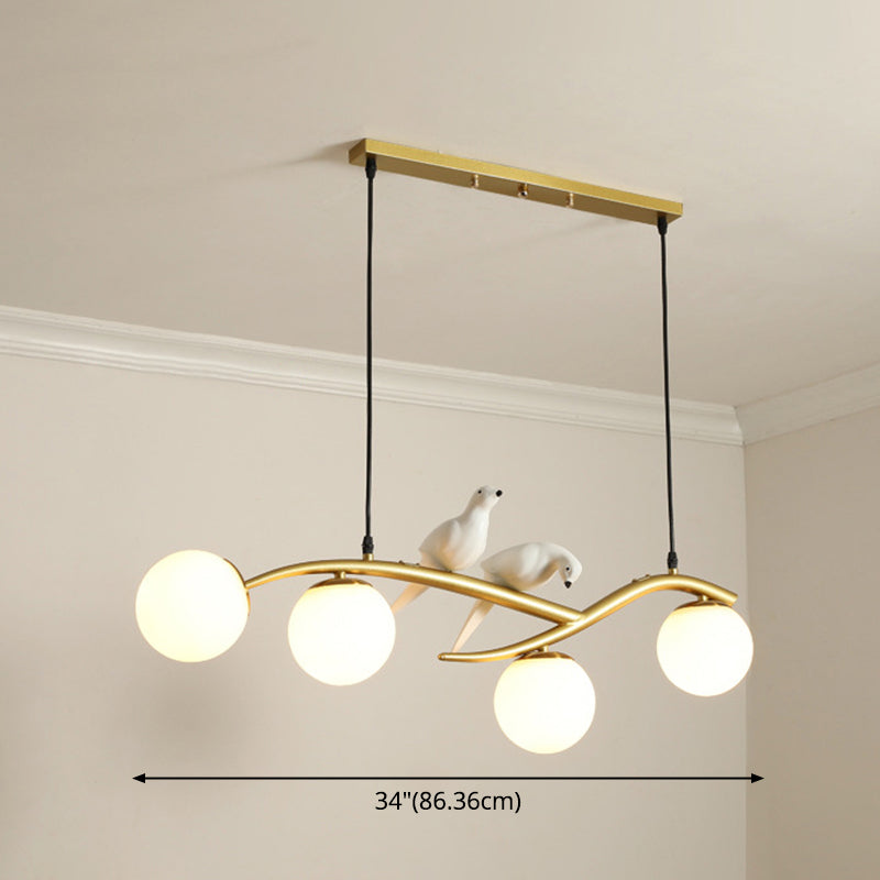 Island Pendant Light Modern Milk Frosted Glass Lampshade Island Pendant for Dining Room Clearhalo 'Ceiling Lights' 'Island Lights' Lighting' 2549186