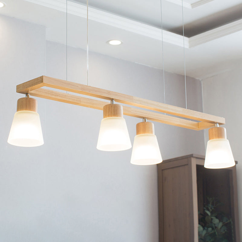 Rectangle Island Pendant Modern Wood Pendant Lighting in Natural Wood Wood Rectangle Clearhalo 'Ceiling Lights' 'Island Lights' Lighting' 2549191