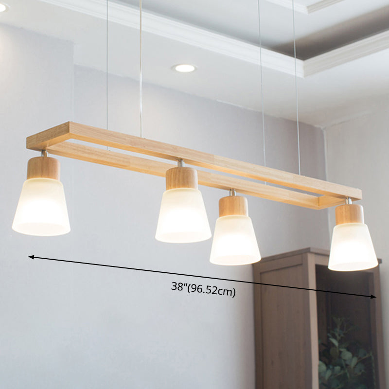 Rectangle Island Pendant Modern Wood Pendant Lighting in Natural Wood Clearhalo 'Ceiling Lights' 'Island Lights' Lighting' 2549202