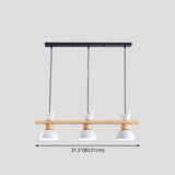 3 Lights Metal Shaded Island Lighting Nordic Style Bowl Wood Pendant Clearhalo 'Ceiling Lights' 'Island Lights' Lighting' 2549930