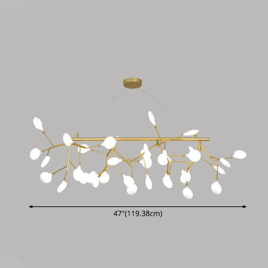 Island Lighting Contemporary Branch Metal Pendant with Round Canopy for Bedroom Clearhalo 'Ceiling Lights' 'Island Lights' Lighting' 2549997