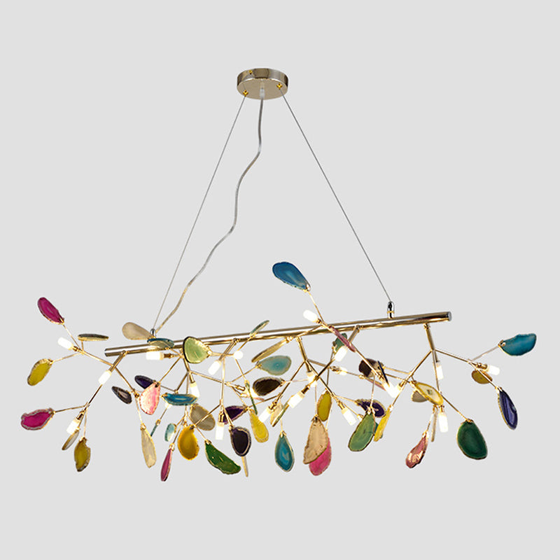 Island Lighting Contemporary Firefly Metal Pendant with Round Canopy for Living Room 24 Gold Clearhalo 'Ceiling Lights' 'Island Lights' Lighting' 2550027