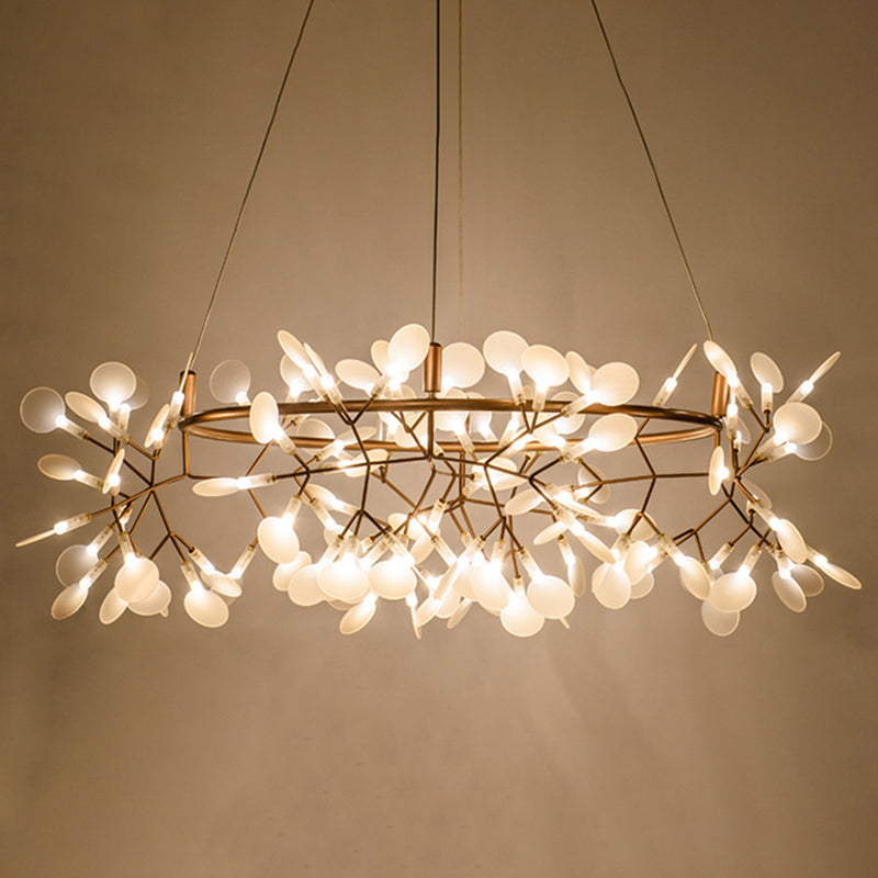 Firefly Island Ceiling Light Ultra-modern Metal Suspension Lighting for Restaurant 135 Rose Gold Warm Clearhalo 'Ceiling Lights' 'Island Lights' Lighting' 2550030