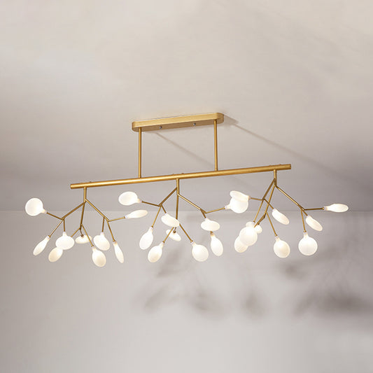 27 Lights Firefly Island Pendant Modern Acrylic Ceiling Lights for Dining Room Gold White Clearhalo 'Ceiling Lights' 'Island Lights' Lighting' 2550053