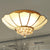 White Flared Ceiling Flush Mount Contemporary 4/6-Light Ribbed Glass Flushmount Lighting with Crystal Finial White Clearhalo 'Ceiling Lights' 'Close To Ceiling Lights' 'Close to ceiling' 'Flush mount' Lighting' 255012