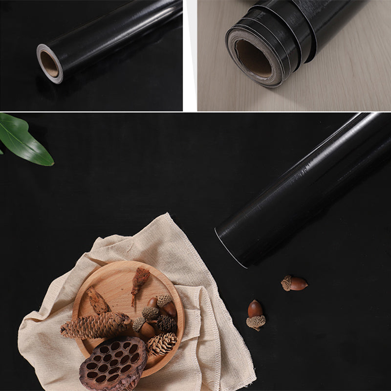 Self Sticking Repurposed Wood Wallpaper Roll Industrial Vinyl Wall Decor, 16.5' L x 23.5" W Black Clearhalo 'Industrial wall decor' 'Industrial' 'Wallpaper' Wall Decor' 2550441