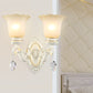 Ivory Flower Wall Light Traditional White Glass 1/2 Lights Living Room Sconce Light 2.0 Ivory Clearhalo 'Wall Lamps & Sconces' 'Wall Lights' Lighting' 255172