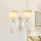 Scalloped White Glass Sconce Light Traditional 1/2 Lights Wall Light with Ivory Resin Backplate Clearhalo 'Wall Lamps & Sconces' 'Wall Lights' Lighting' 255208