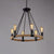 Adjustable Hanging Chain Chandelier Light Industrial Wagon Wheel Metal Ceiling Pendant for Restaurant Antique Black Clearhalo 'Cast Iron' 'Ceiling Lights' 'Chandeliers' 'Industrial Chandeliers' 'Industrial' 'Metal' 'Middle Century Chandeliers' 'Rustic Chandeliers' 'Tiffany' Lighting' 2552315