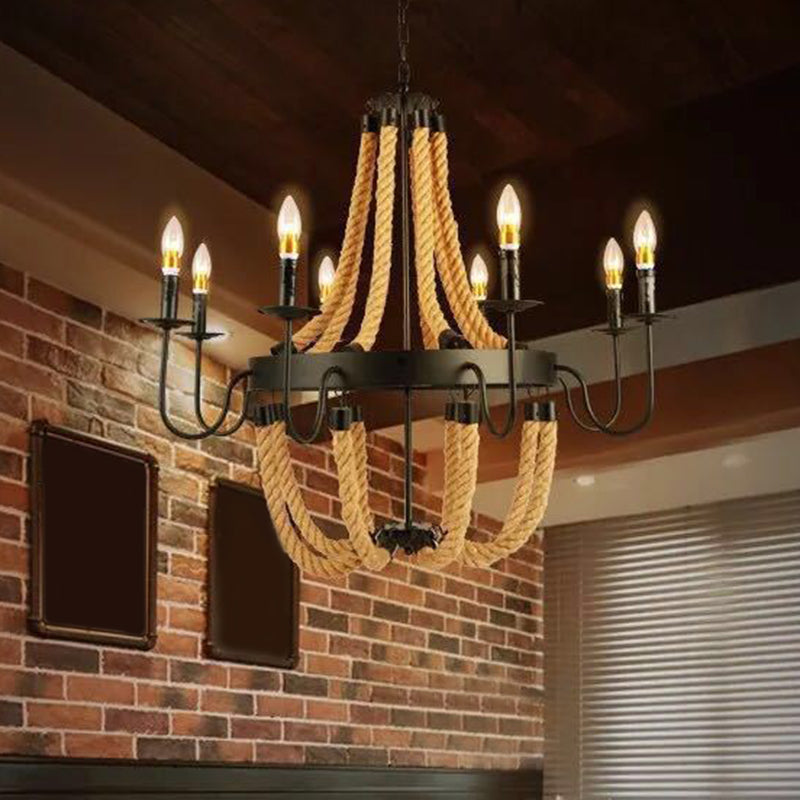 Adjustable Hanging Chain Chandelier Light Industrial Wagon Wheel Metal Ceiling Pendant for Restaurant Clearhalo 'Cast Iron' 'Ceiling Lights' 'Chandeliers' 'Industrial Chandeliers' 'Industrial' 'Metal' 'Middle Century Chandeliers' 'Rustic Chandeliers' 'Tiffany' Lighting' 2552317