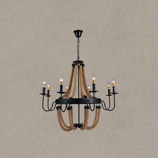 Adjustable Hanging Chain Chandelier Light Industrial Wagon Wheel Metal Ceiling Pendant for Restaurant Matte Black Clearhalo 'Cast Iron' 'Ceiling Lights' 'Chandeliers' 'Industrial Chandeliers' 'Industrial' 'Metal' 'Middle Century Chandeliers' 'Rustic Chandeliers' 'Tiffany' Lighting' 2552320