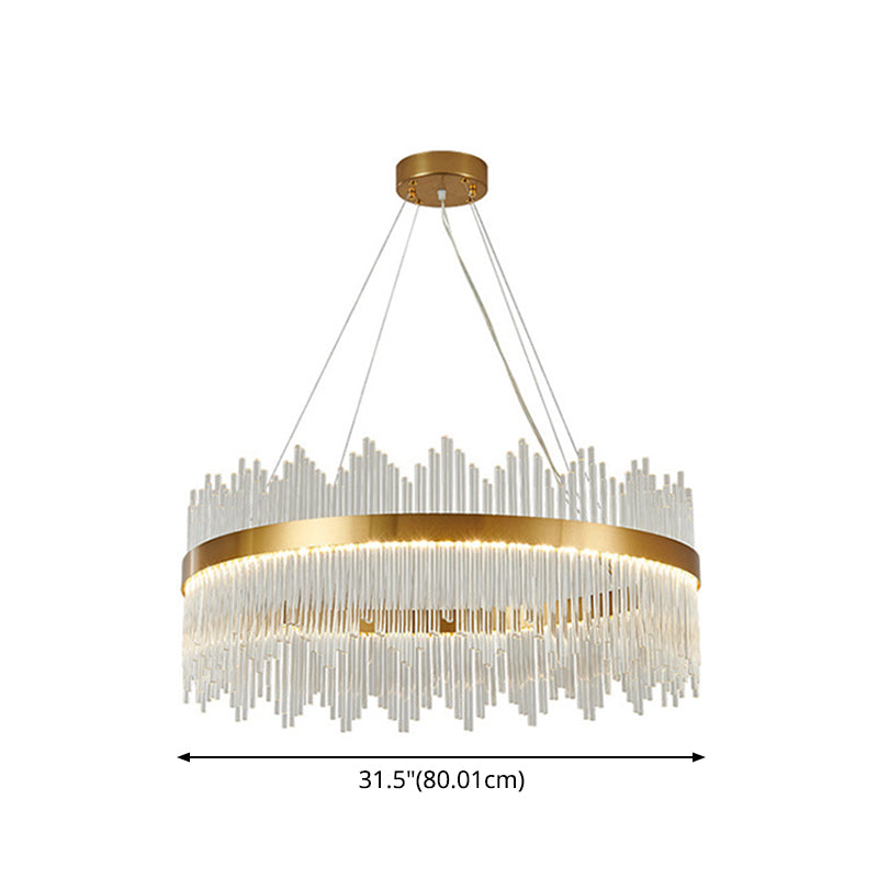 Modern Drum Chandelier Glass Crystal Pendant Ceiling Lights with Adjustable Hanging Cord for Living Room Clearhalo 'Ceiling Lights' 'Chandeliers' 'Modern Chandeliers' 'Modern' Lighting' 2552367