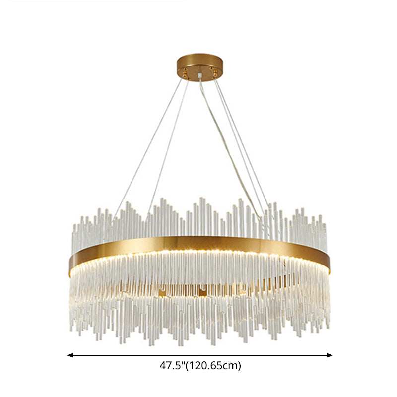 Modern Drum Chandelier Glass Crystal Pendant Ceiling Lights with Adjustable Hanging Cord for Living Room Clearhalo 'Ceiling Lights' 'Chandeliers' 'Modern Chandeliers' 'Modern' Lighting' 2552373