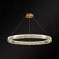 Ultra-modern Ring LED Chandelier Lamp Crystal Suspension Pendant Light for Living Room Gold 39.5" Clearhalo 'Ceiling Lights' 'Chandeliers' 'Modern Chandeliers' 'Modern' Lighting' 2552399