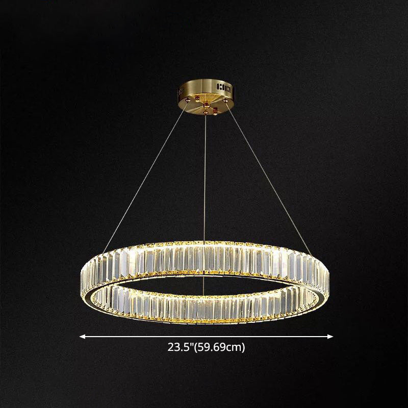 Ultra-modern Ring LED Chandelier Lamp Crystal Suspension Pendant Light for Living Room Clearhalo 'Ceiling Lights' 'Chandeliers' 'Modern Chandeliers' 'Modern' Lighting' 2552403