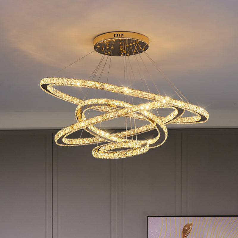 Contemporary Ring Chandelier Pendant Light K9 Crystal Suspension Pendant Light for Living Room Clearhalo 'Ceiling Lights' 'Chandeliers' 'Modern Chandeliers' 'Modern' Lighting' 2552419