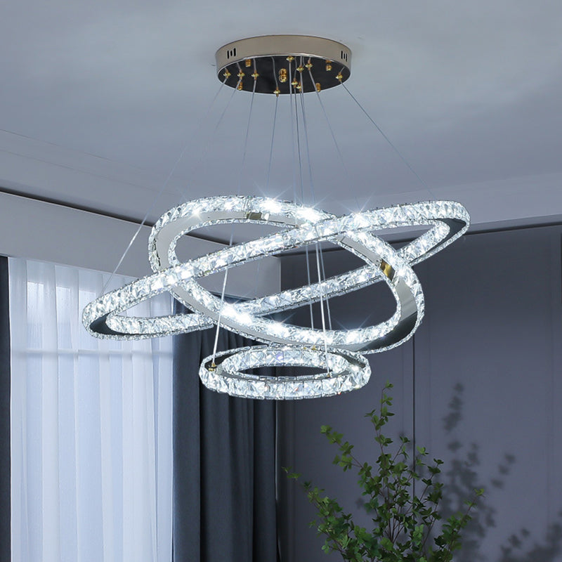Contemporary Ring Chandelier Pendant Light K9 Crystal Suspension Pendant Light for Living Room Clearhalo 'Ceiling Lights' 'Chandeliers' 'Modern Chandeliers' 'Modern' Lighting' 2552426