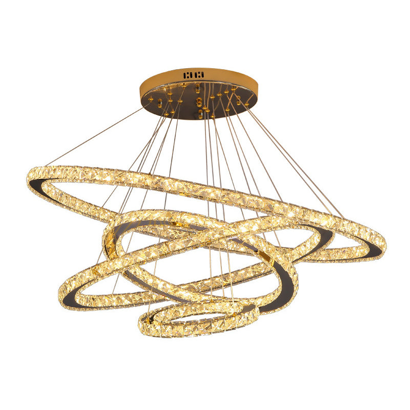 Contemporary Ring Chandelier Pendant Light K9 Crystal Suspension Pendant Light for Living Room Clearhalo 'Ceiling Lights' 'Chandeliers' 'Modern Chandeliers' 'Modern' Lighting' 2552428