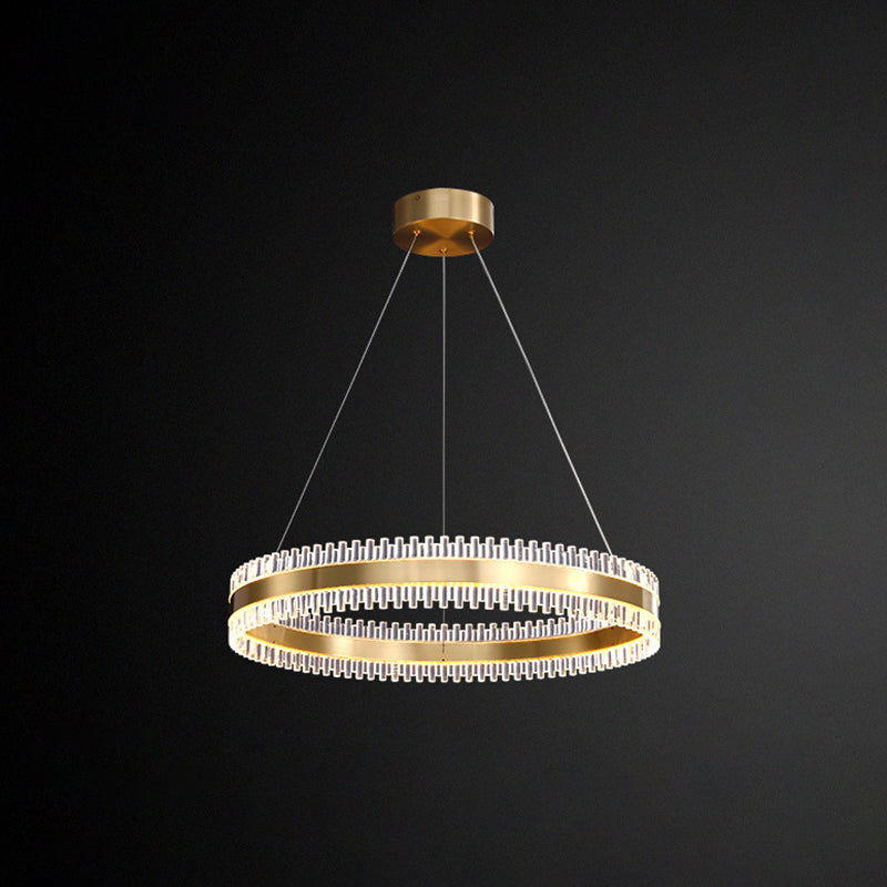 Contemporary Interlace Rings Chandelier Lights Metal Hanging Pendant Light for Living Room Gold 16" Clearhalo 'Ceiling Lights' 'Chandeliers' 'Modern Chandeliers' 'Modern' Lighting' 2552449