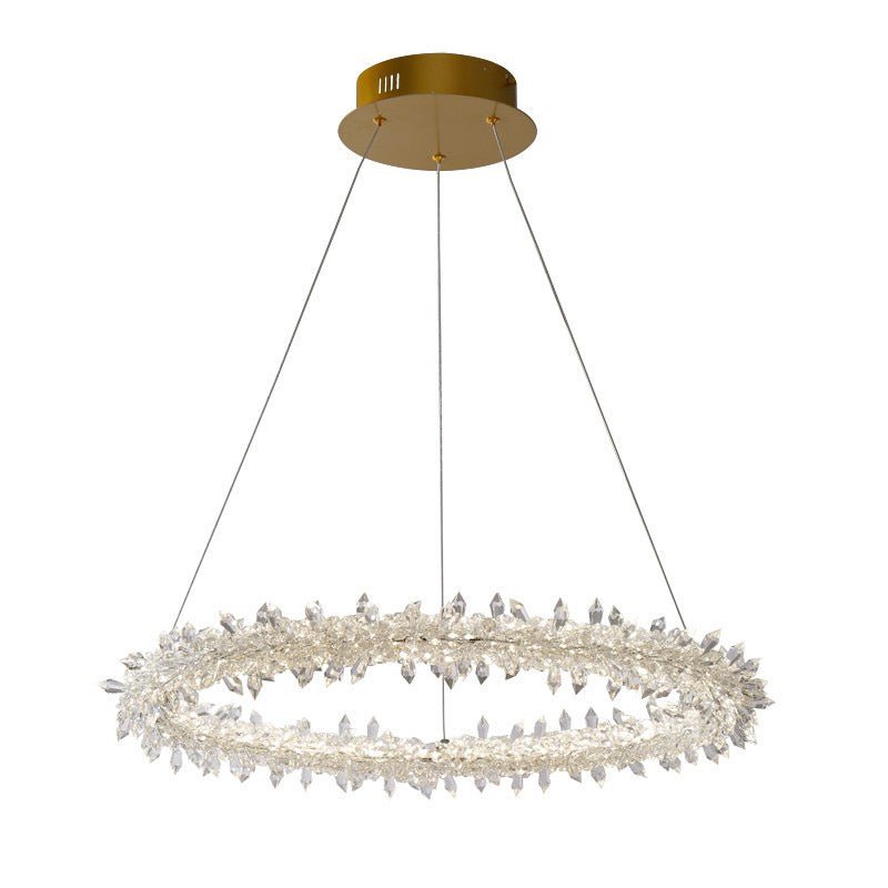 Ultra-modern Circle Chandelier Lamp Crystal Hanging Pendant Lights for Restaurant Clearhalo 'Ceiling Lights' 'Chandeliers' 'Clear' 'Industrial' 'Modern Chandeliers' 'Modern' 'Tiffany' 'Traditional Chandeliers' Lighting' 2552472
