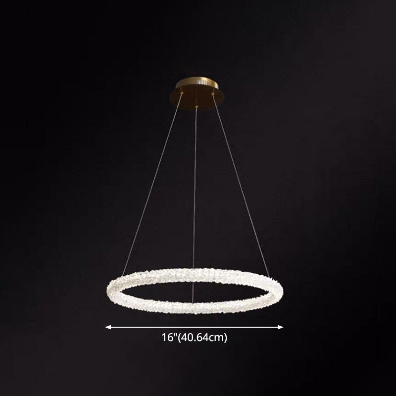 Ultra-modern Circle Chandelier Lamp Crystal Hanging Pendant Lights for Restaurant Clearhalo 'Ceiling Lights' 'Chandeliers' 'Clear' 'Industrial' 'Modern Chandeliers' 'Modern' 'Tiffany' 'Traditional Chandeliers' Lighting' 2552475