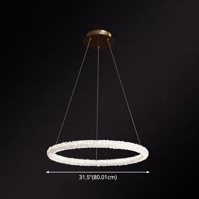 Ultra-modern Circle Chandelier Lamp Crystal Hanging Pendant Lights for Restaurant Clearhalo 'Ceiling Lights' 'Chandeliers' 'Clear' 'Industrial' 'Modern Chandeliers' 'Modern' 'Tiffany' 'Traditional Chandeliers' Lighting' 2552492